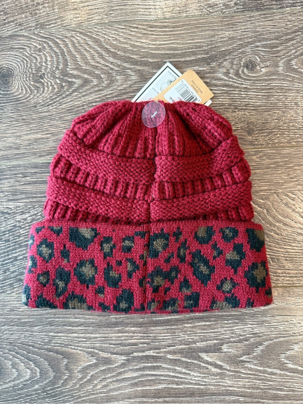 C.C Leopard Print Beanie - Picture 3 of 8